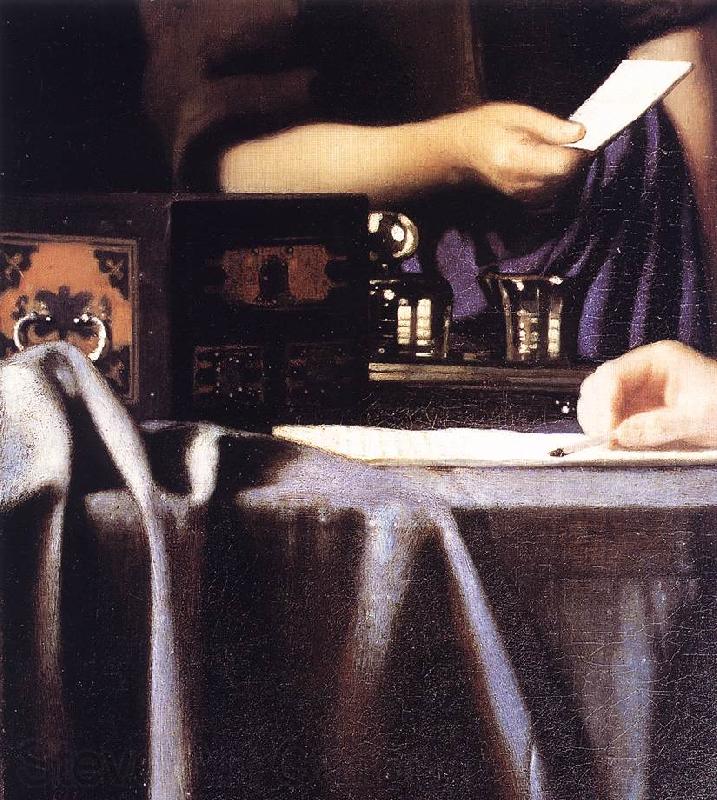 VERMEER VAN DELFT, Jan Lady with Her Maidservant Holding a Letter (detail) r France oil painting art